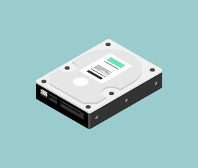Hard drive hdd isolated. Vector illustration