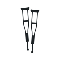 Crutches icon isolated on white background