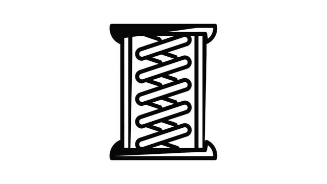 Copper coil icon animation outline best object on white background
