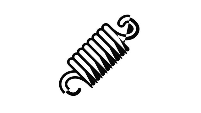 Industrial spring icon animation outline best object on white background