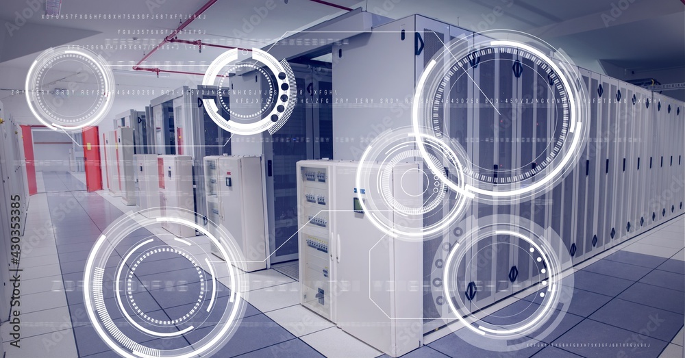 Poster composition of scopes scanning and data processing over computer servers