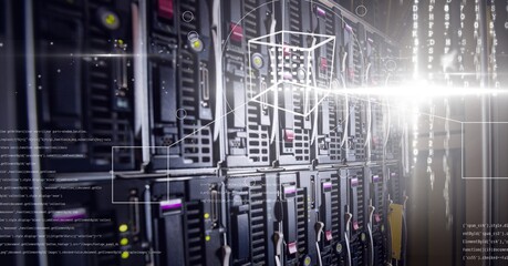 Composition of digital cube and data processing over computer servers