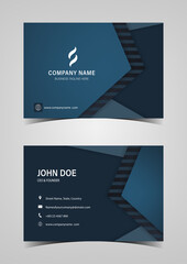Abstract overlapping geometric shapes style business card template design.