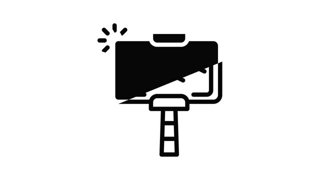 Smartphone photo landscape icon animation outline best object on white background