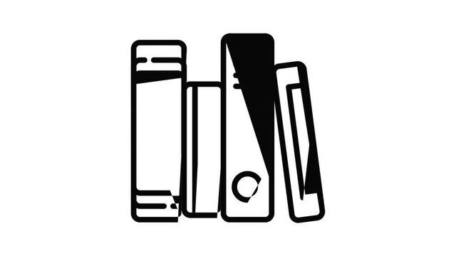School folders icon animation outline best object on white background