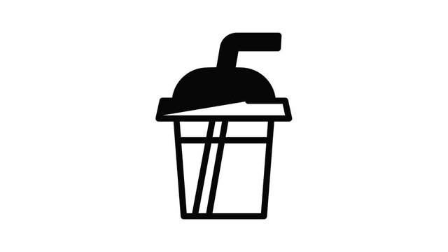 Smoothie icon animation outline best object on white background