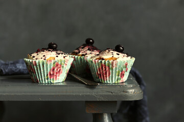 Blaubeermuffins mit Vanillecreme