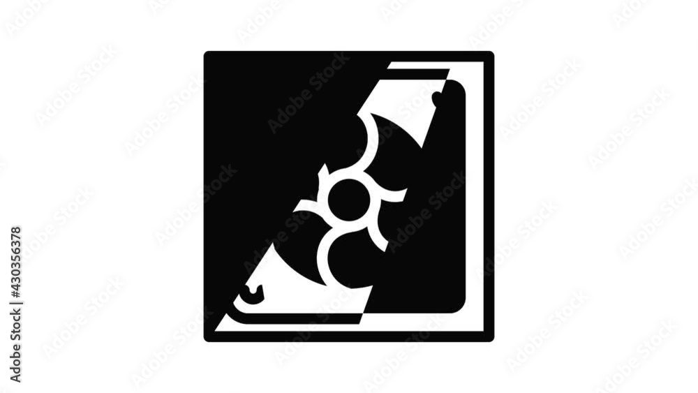 Poster computer system fan icon animation outline best object on white background