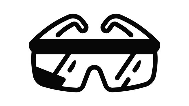 Work goggles icon animation outline best object on white background
