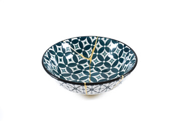 Fototapeta premium Japanese Kintsugi texture bowl