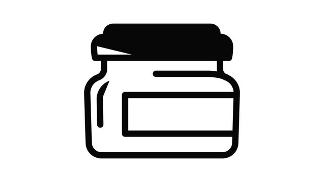 Mustard jar icon animation outline best object on white background
