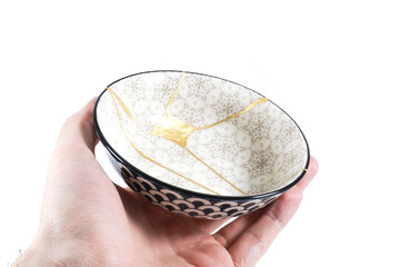 Japanese Kintsugi texture bowl