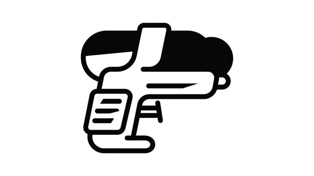 Squirt gun icon animation outline best object on white background