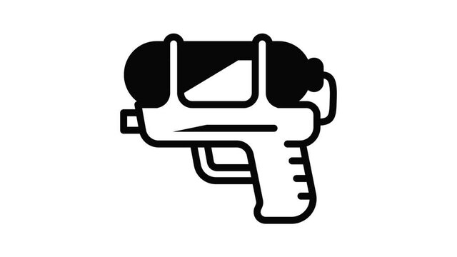 Kid water pistol icon animation outline best object on white background