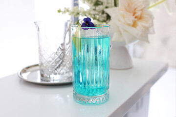 Beautiful summer exotic iced cocktails