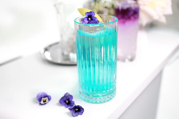 Beautiful summer exotic iced cocktails