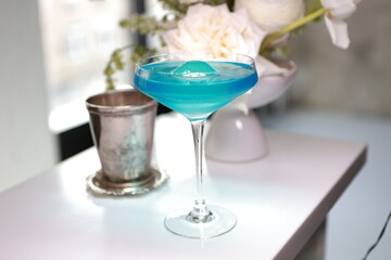 Beautiful summer exotic iced cocktails