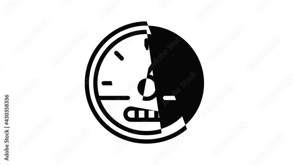 Poster speedometer indicator icon animation outline best object on white background