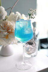 Beautiful summer exotic iced cocktails