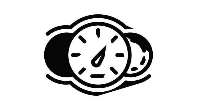 Car speedometer icon animation outline best object on white background