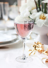 Beautiful summer exotic iced cocktails