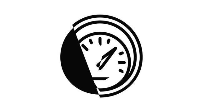 Miles speedometer icon animation outline best object on white background