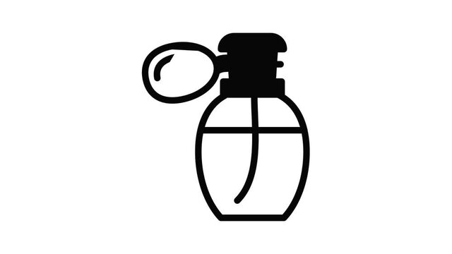 Retro perfume icon animation outline best object on white background