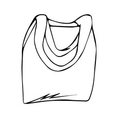 Shopping bag hand drawn sketch. Illustration for greeting cards