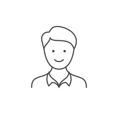 Young man line outline icon