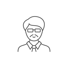 Middle age man line outline icon