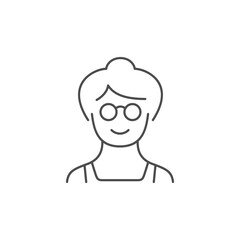 Old woman line outline icon