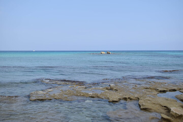 Beautiful Cyprus sea coast, summer landscape
