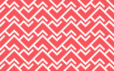 Abstract geometric pattern with stripes, lines. Seamless vector background. White and pink ornament. Simple lattice graphic design