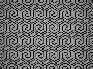 Abstract geometric pattern with stripes, lines. Seamless vector background. Black and gray ornament. Simple lattice graphic design
