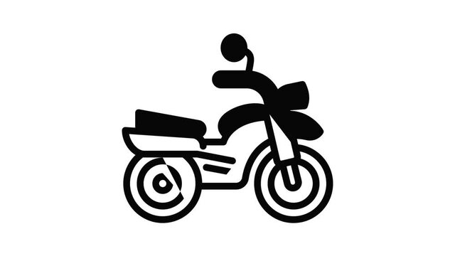 Old motorbike icon animation outline best object on white background