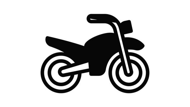 Retro moped icon animation outline best object on white background