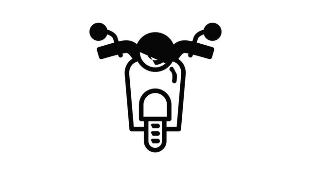Front view scooter icon animation outline best object on white background