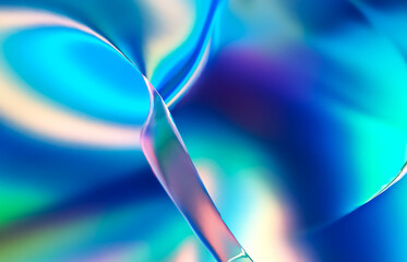 Abstract geometric crystal background, iridescent texture, liquid. 3d rendering.