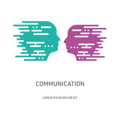 Communication concept with male and female head