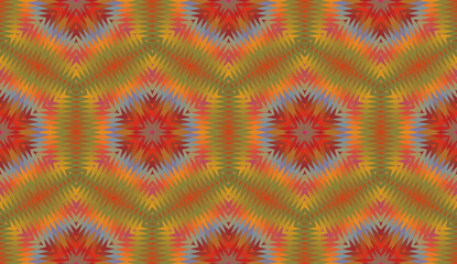 Fototapeta na wymiar Seamless vector pattern. Background for decor or ethnic Mexican fabric pattern with colorful stripes. Can be used for ceramic tiles, wallpapers, linoleum, textiles.
