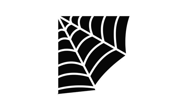 Corner spider web icon animation outline best object on white background