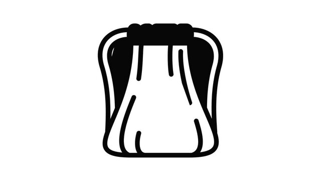 Cotton backpack icon animation outline best object on white background