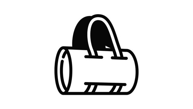 Sport bag icon animation outline best object on white background