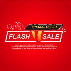 Flash sale special offer price banner vector illustration.