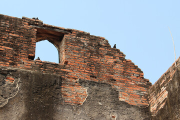 ruined building (phaulcon's house) in lopburi (thailand)
