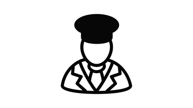 Valet avatar icon animation outline best object on white background