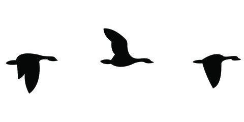 geese flying silhouette vector stock illustration. Migration birds