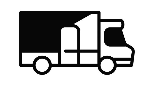 Travel truck icon animation outline best object on white background