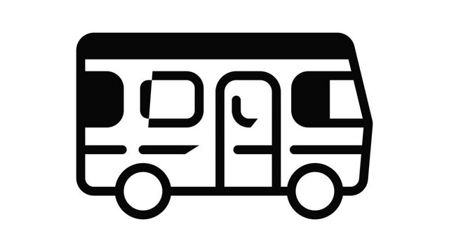 Resort motorhome icon animation outline best object on white background