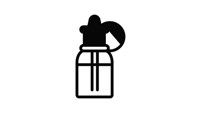 Electronic cigarette bottle liquid icon animation outline best object on white background